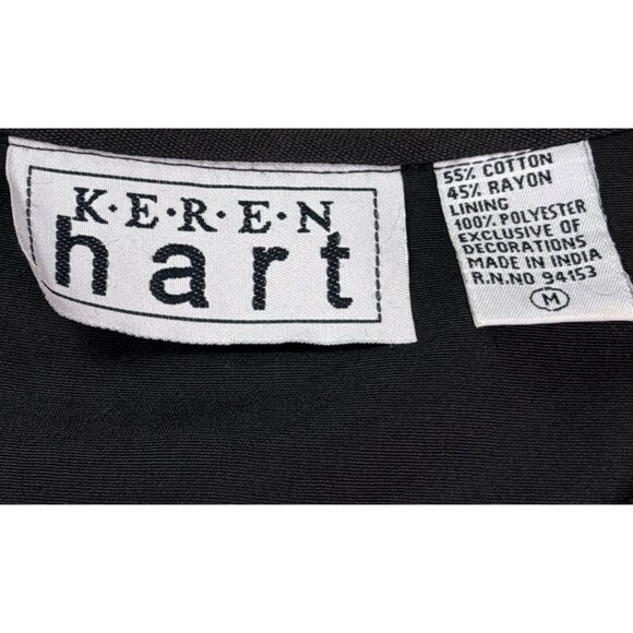 Keren Hart Womens Black Jacket Colorful Abstract Swirl Pattern M Art to Wear - Picture 5 of 5